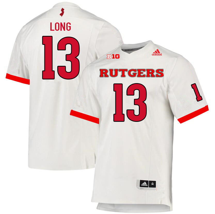 Men #13 Chris Long Rutgers Scarlet Knights College Football Jerseys Sale-White